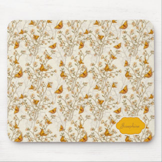 Vintages mit Blumenmuster mit Schmetterlingen Mousepad