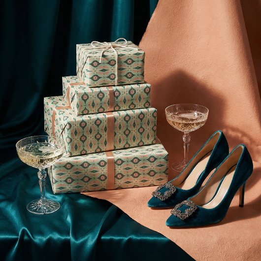 Vintages Mittelalter Moderne Weihnachtsschmuck Geschenkpapier