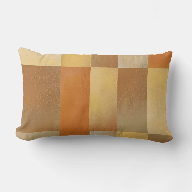 Vintages Mittelalter Modernes Orange Brown Gold Lendenkissen (Vorderseite)