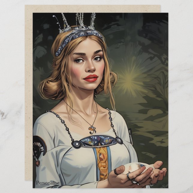 Vintages mittelalterliches Bräunungspapier Tiara (Vorne/Hinten)