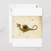 Vintages mittelalterliches Drachendesign Postkarte (Vorne/Hinten)