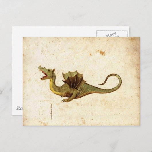 Vintages mittelalterliches Drachendesign Postkarte (Vorne/Hinten)