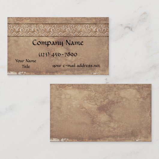 Vintages mittelalterliches Manuskript gealtertes Visitenkarte (Vorne/Hinten)