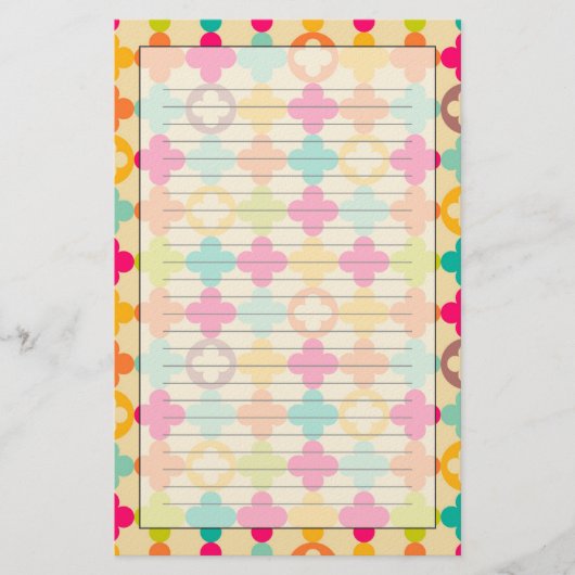 Vintages mittelalterliches Rosettenmuster Briefpapier (Vorderseite)