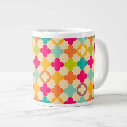 Vintages mittelalterliches Rosettenmuster Jumbo-Tasse (Vorderseite Rechts)