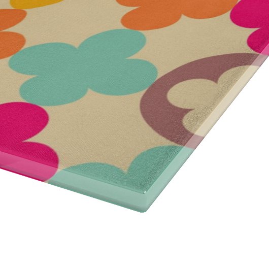 Vintages mittelalterliches Rosettenmuster Schneidebrett (Ecke)