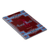 Vintages mittelalterliches rotes blaues Lacy Notizblock (Rechte Seite)