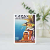 Vintages Mittelmeer & Orientalische Kreuzfahrt Postkarte (Stehend Vorderseite)