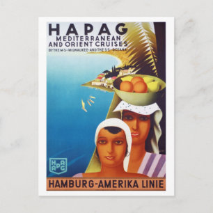 Vintages Mittelmeer & Orientalische Kreuzfahrt Postkarte