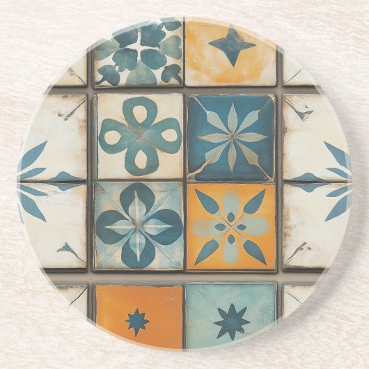 Vintages Mittelmeer Sandstein Untersetzer (Vorne)