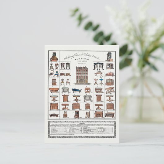 Vintages Möbelposter Postkarte (Stehend Vorderseite)