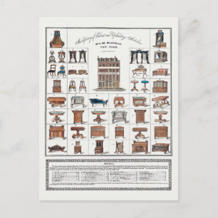 Vintages Möbelposter Postkarte