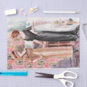 Vintages Mode-Illustrations-Schwarzes und Seidenpapier (Handwerk)