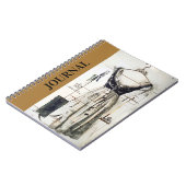 Vintages Mode-Notebook mit Dressedesign Notizblock (Linke Seite)