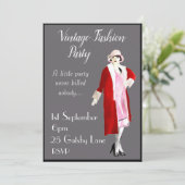 Vintages Mode-Party Einladung (Stehend Vorderseite)