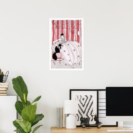 Vintages Mode-Werbeplakat oder Printwerbung Poster (Heimbüro)