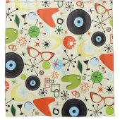 Vintages Modedesign der 50er Jahre Duschvorhang (Vorderseite)