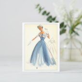 Vintages Modedesign für Abend Gown Postkarte (Stehend Vorderseite)