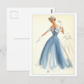 Vintages Modedesign für Abend Gown Postkarte (Vorne/Hinten)