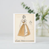 Vintages Modedesign für Abend Gown Postkarte (Stehend Vorderseite)
