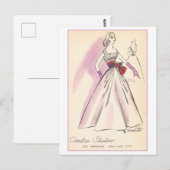 Vintages Modedesign für Abend Gown Postkarte (Vorne/Hinten)
