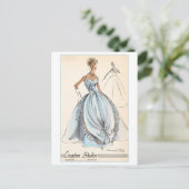 Vintages Modedesign für Abend Gown Postkarte (Stehend Vorderseite)