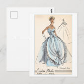Vintages Modedesign für Abend Gown Postkarte (Vorne/Hinten)