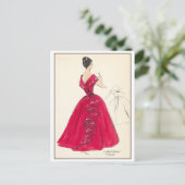 Vintages Modedesign für Abend Gown Postkarte (Stehend Vorderseite)