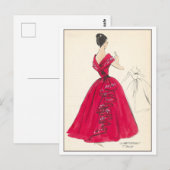 Vintages Modedesign für Abend Gown Postkarte (Vorne/Hinten)