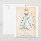 Vintages Modedesign für Abend Gown Postkarte (Vorne/Hinten)