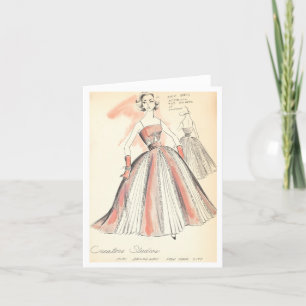 Vintages Modedesign für Abend-Kronen-Karte Dankeskarte