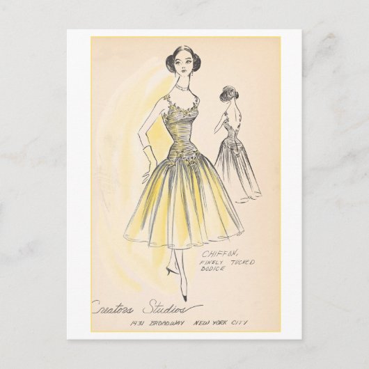 Vintages Modedesign für Kleidung, Creators Studios Postkarte (Vorderseite)