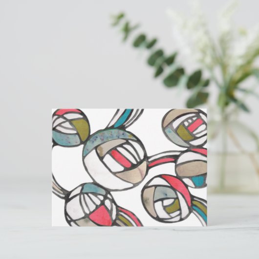 Vintages Modenmuster Postkarte (Stehend Vorderseite)