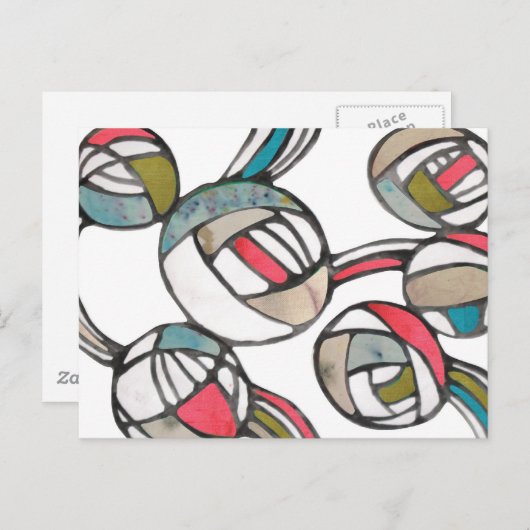 Vintages Modenmuster Postkarte (Vorne/Hinten)