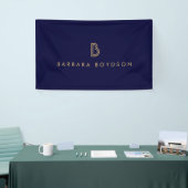 Vintages Modern-Gold/Schwarz-Monogramm-Logo Banner (Messeveranstaltung)