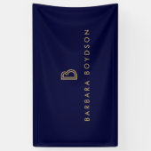 Vintages Modern-Gold/Schwarz-Monogramm-Logo Banner (Vertikal)