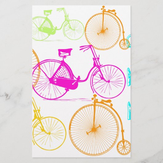 Vintages modernes Bikemodell leuchtendes Neonmuste Briefpapier (Vorderseite)