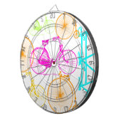 Vintages modernes Bikemodell leuchtendes Neonmuste Dartscheibe (Vorderseite rechts)