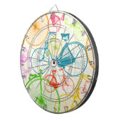 Vintages modernes Bikemodell leuchtendes Neonmuste Dartscheibe (Vorderseite rechts)