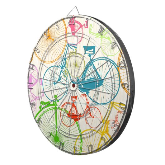 Vintages modernes Bikemodell leuchtendes Neonmuste Dartscheibe (Vorderseite rechts)