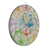 Vintages modernes Bikemodell leuchtendes Neonmuste Dartscheibe (Vorderseite Links)