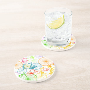 Vintages modernes Bikemodell leuchtendes Neonmuste Getränkeuntersetzer