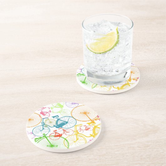 Vintages modernes Bikemodell leuchtendes Neonmuste Getränkeuntersetzer (Seite)