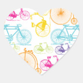 Vintages modernes Bikemodell leuchtendes Neonmuste Herz-Aufkleber (Vorderseite)