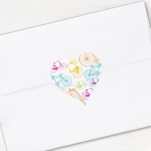 Vintages modernes Bikemodell leuchtendes Neonmuste Herz-Aufkleber