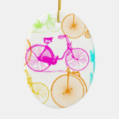 Vintages modernes Bikemodell leuchtendes Neonmuste Keramik Ornament (Vorne)