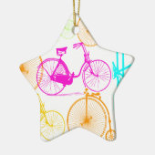 Vintages modernes Bikemodell leuchtendes Neonmuste Keramikornament (Links)