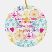 Vintages modernes Bikemodell leuchtendes Neonmuste Keramikornament (Vorne)