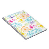 Vintages modernes Bikemodell leuchtendes Neonmuste Notizblock (Rechte Seite)