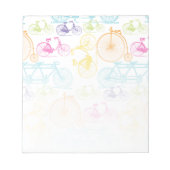 Vintages modernes Bikemodell leuchtendes Neonmuste Notizblock (Vorderseite)